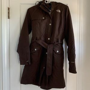 S/P North Face waterproof trench with hood.